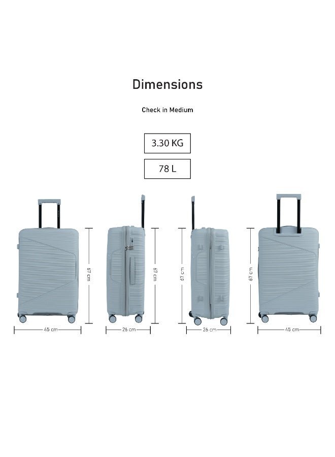 ايجل اكسبريس حقيبة سفر ترولي إيجل إكسبريس كروزر إيليت 24 بوصة، صلبة من البولي بروبيلين (PP)، لون فضي - Image 3